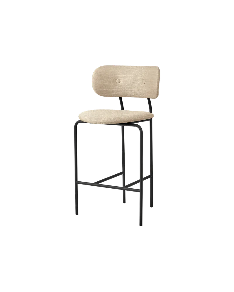 Coco Counter Chair, Fully Upholstered de GUBI en Tempt, Gabriel (61168, Standard), Matt Black – photo du produit