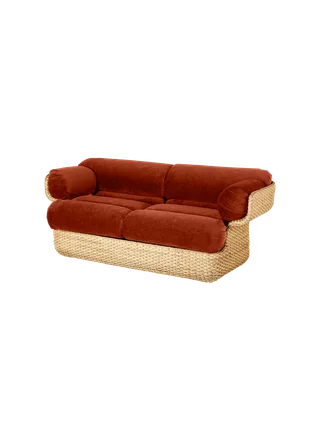 Basket Sofa by GUBI in Belsuede Special FR, Dedar (133, Standard), 2 seater, Rattan – product photo 8 of 8