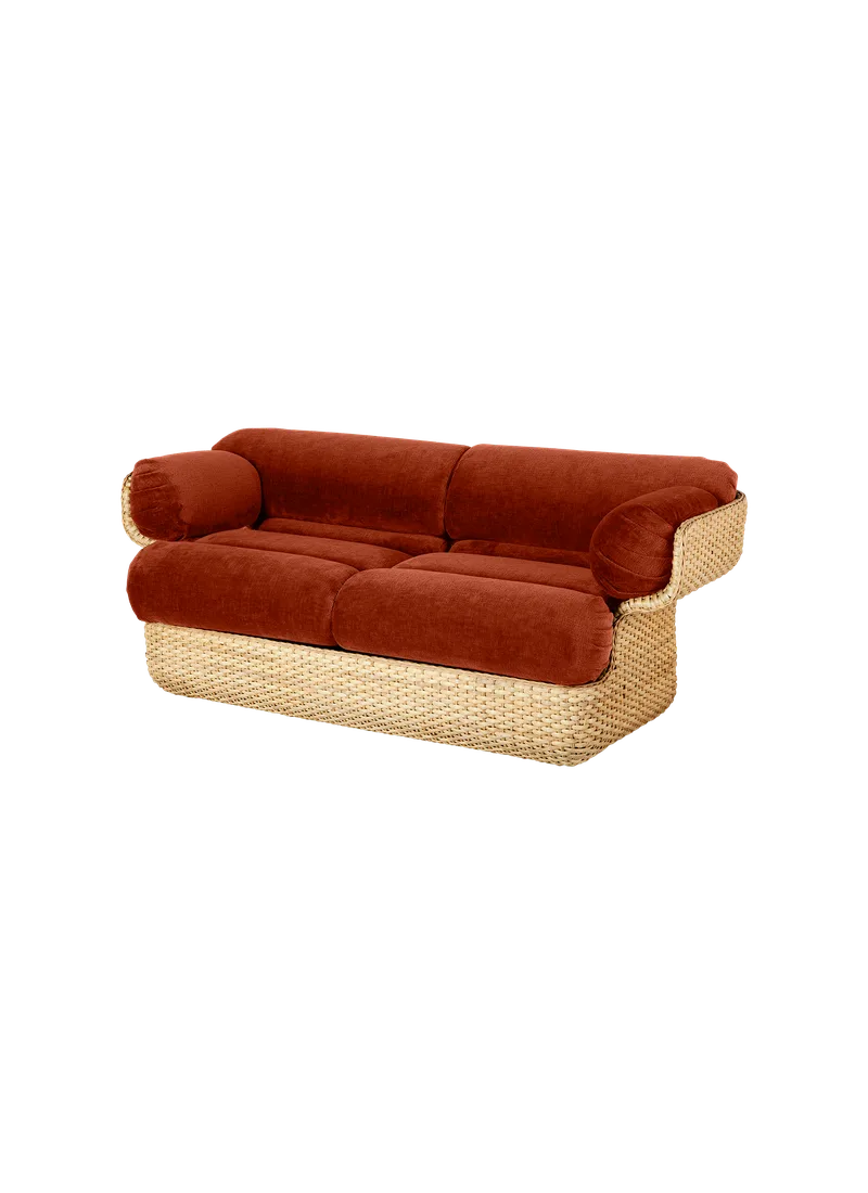 Basket Sofa by GUBI in Belsuede Special FR, Dedar (133, Standard), 2 seater, Rattan – product photo 8 of 8