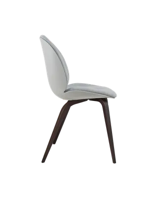 Beetle Dining Chair, Front Upholstered by GUBI in Kvadrat Sahco, Acca Stripe 0731, Smoked Oak, Lunar Gray – product photo 2 of 5