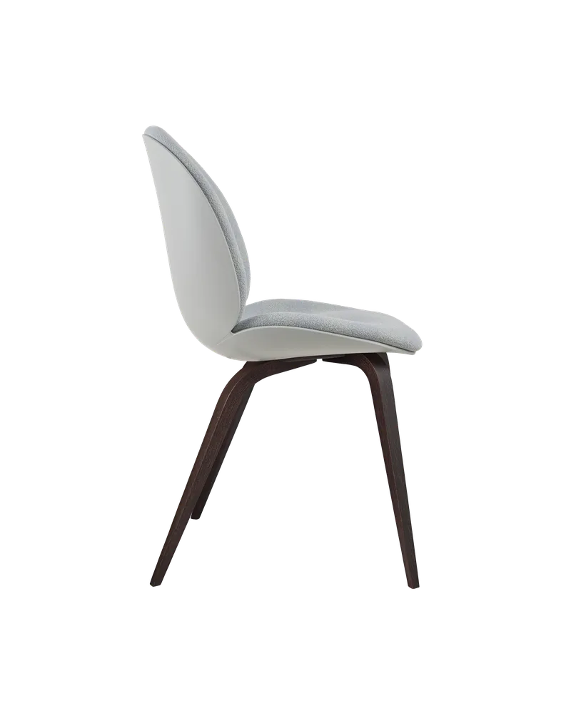 Beetle Dining Chair, Front Upholstered by GUBI in Kvadrat Sahco, Acca Stripe 0731, Smoked Oak, Lunar Gray – product photo 2 of 5