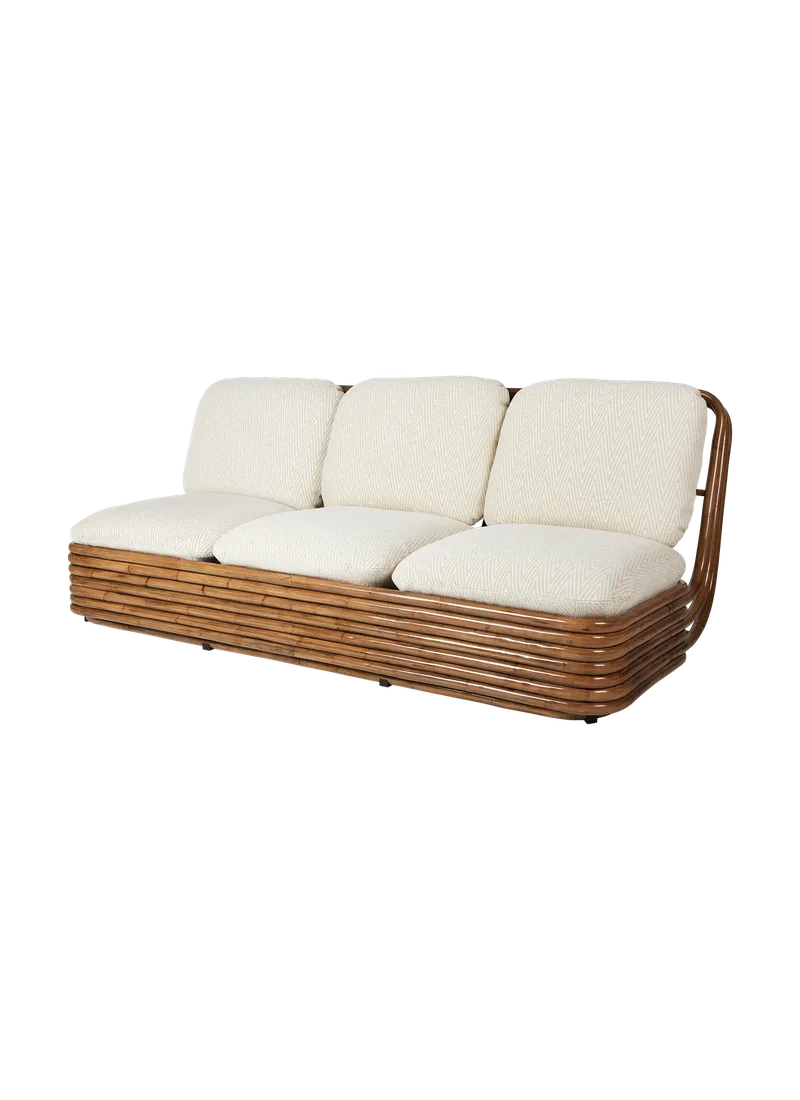 Bohemian 72 Sofa van GUBI in Chevron Outdoor FR, Dedar (002, Standard), Rattan, 3 seater – productfoto 5 van 5