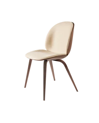 Beetle Dining Chair, 3D Veneer & Front Upholstered by GUBI in Flair Special FR, Dedar (134, Standard), American Walnut, American Walnut Semi Matt Lacquered, EU – product photo 3 of 3