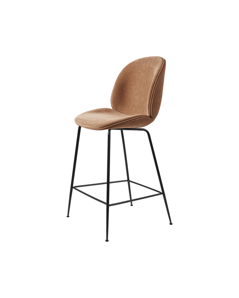 Beetle Counter Chair, Fully Upholstered de GUBI en Conic base, Matt Black, Belsuede Special FR, Dedar (132, Standard) – photo du produit 4 sur 4