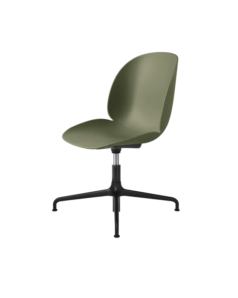 Beetle Meeting Chair, Un-Upholstered de GUBI en Fern Green, Height adjustable 4-star base – photo du produit 3 sur 3