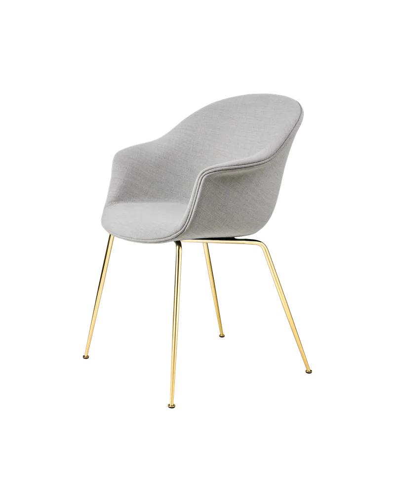 Bat Dining Chair, Fully Upholstered by GUBI in Remix 3, Kvadrat (123, Standard), Conic base, Brass Semi Matt – product photo 1 of 4