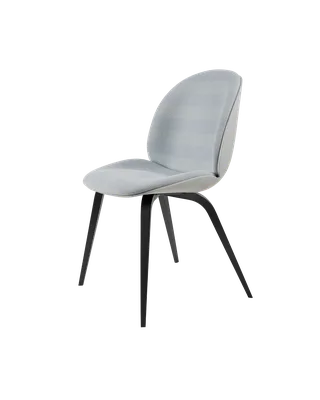 Beetle Dining Chair, Front Upholstered by GUBI in Kvadrat Sahco, Acca Stripe 0731, Black Stained Beech, Lunar Gray – product photo 5 of 5