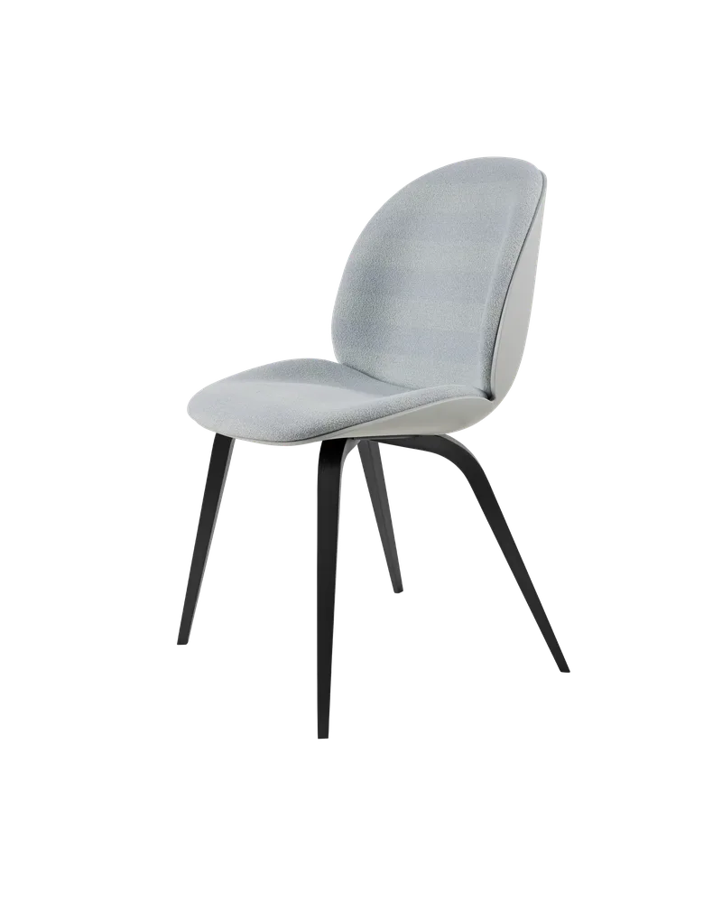 Beetle Dining Chair, Front Upholstered by GUBI in Kvadrat Sahco, Acca Stripe 0731, Black Stained Beech, Lunar Gray – product photo 5 of 5