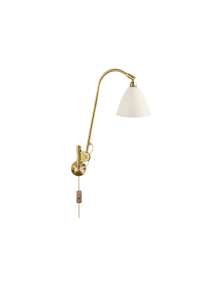 Bestlite BL6 Wall Lamp van GUBI in White Semi Matt, Brass, EU – productfoto 3 van 3