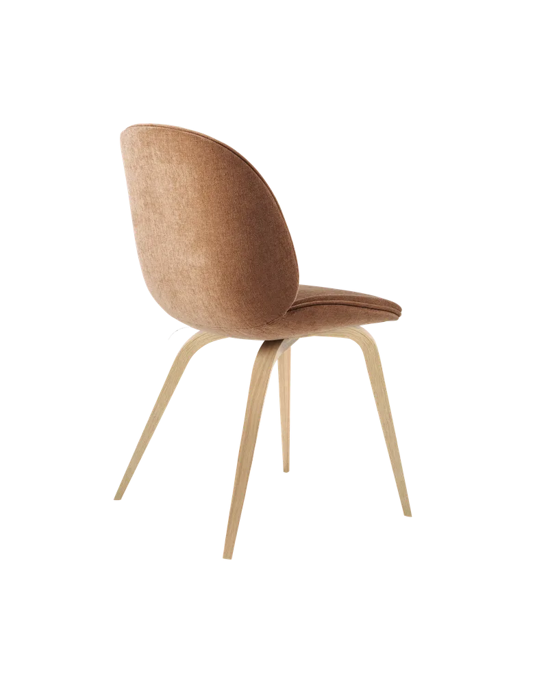 Beetle Dining Chair, Fully Upholstered von GUBI in Belsuede Special FR, Dedar (132, Standard), Wood base, Oak Semi Matt Lacquered – Produktfoto 3 von 5