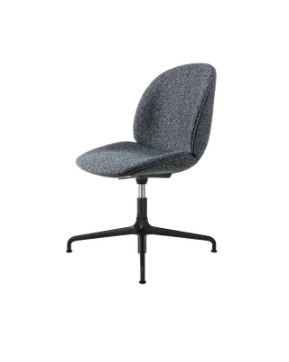 Beetle Meeting Chair, Fully Upholstered van GUBI in Around Bouclé, Dedar (023, Standard), Height adjustable 4-star base, Matt Black – productfoto 5 van 5