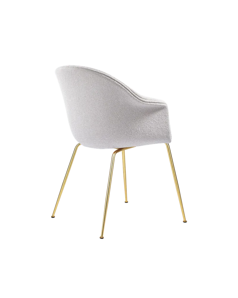 Bat Dining Chair, Fully Upholstered by GUBI in Light Bouclé, GUBI (001, Standard), Conic base, Brass Semi Matt – product photo 2 of 4