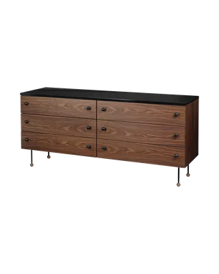 62 Sideboard by GUBI in 6 drawer, Walnut / Black – product photo 5 of 5