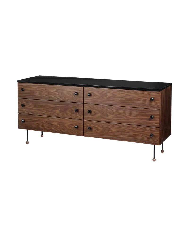 62 Sideboard by GUBI in 6 drawer, Walnut / Black – product photo 5 of 5