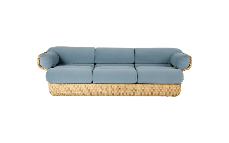Basket Sofa von GUBI in Sunday, Dedar (002, Standard), 3 seater, Rattan – Produktfoto 5 von 6