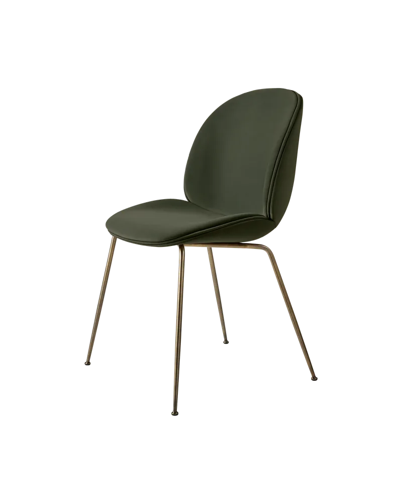 Beetle Dining Chair, Fully Upholstered von GUBI in Sunday, Dedar (018, Standard), Conic base, Antique Brass – Produktfoto 5 von 5