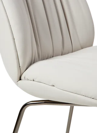 Beetle Soft Dining Chair, Fully Upholstered by GUBI in Reales, Limonta (001, Standard), Black Chrome – product photo 2 of 6