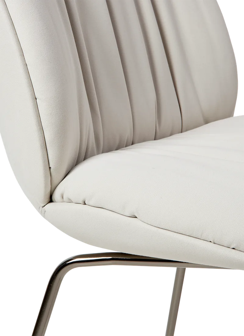 Beetle Soft Dining Chair, Fully Upholstered by GUBI in Reales, Limonta (001, Standard), Black Chrome – product photo 2 of 6