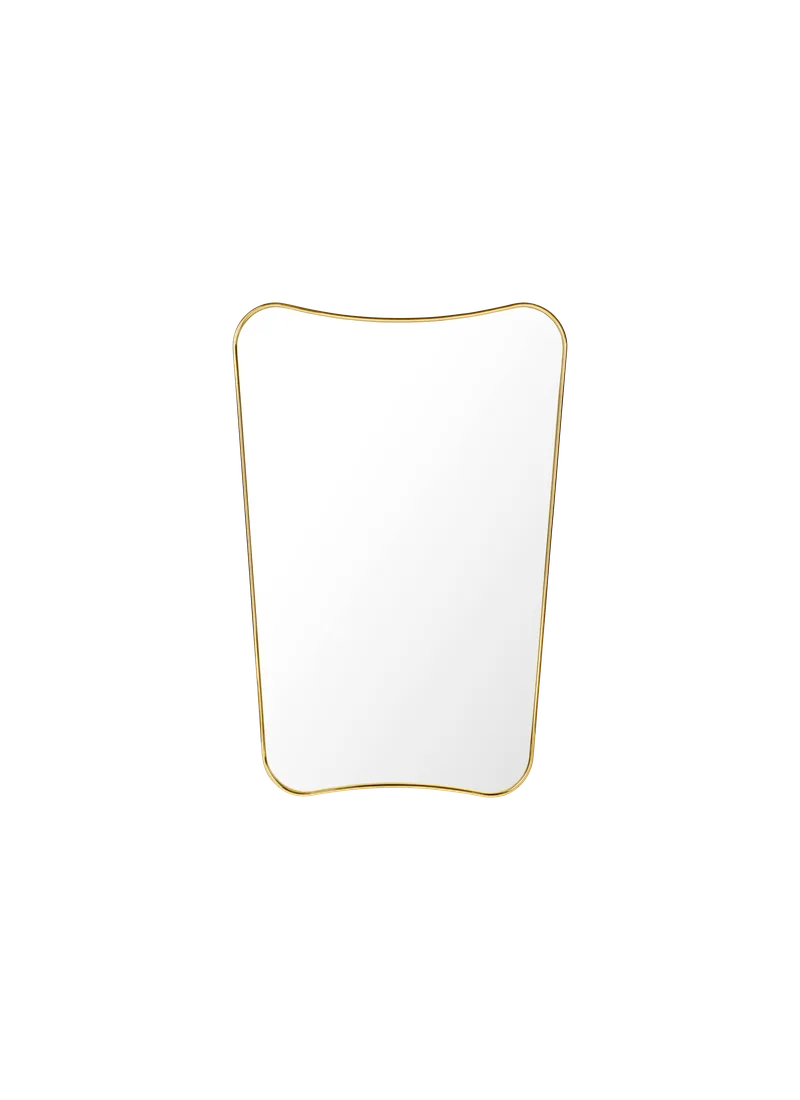 F.A. 33 Wall Mirror von GUBI in Polished Brass, 54 × 80 cm – Produktfoto