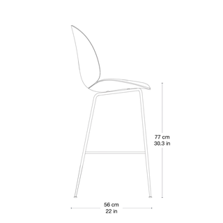Beetle Bar Chair, Fully Upholstered von GUBI in Remix 3, Kvadrat (123, Standard), Black Chrome, Conic base – Produktfoto 3 von 4