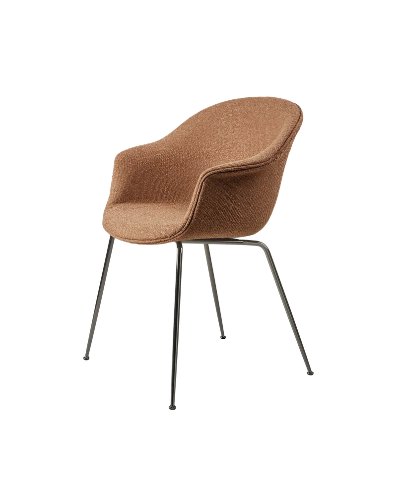 Bat Dining Chair, Fully Upholstered by GUBI in Around Bouclé, Dedar (032, Standard), Conic base, Black Chrome – product photo 1 of 4