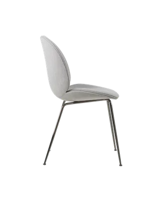 Beetle Dining Chair, Fully Upholstered von GUBI in Remix 3, Kvadrat (123, Standard), Conic base, Black Chrome – Produktfoto 2 von 5