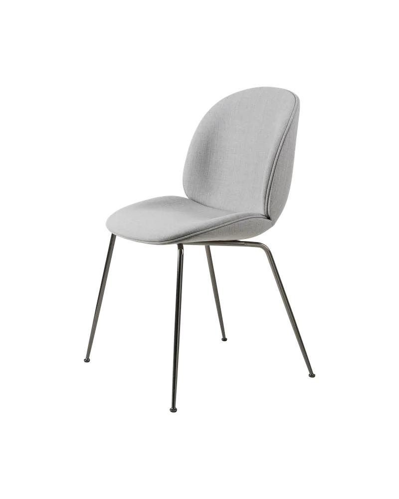 Beetle Dining Chair, Fully Upholstered von GUBI in Remix 3, Kvadrat (123, Standard), Conic base, Black Chrome – Produktfoto 5 von 5
