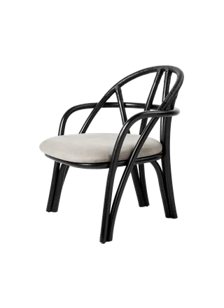 Bistra Lounge Chair von GUBI in Fustagno, GUBI (001, Standard), Ebony Painted Rattan – Produktfoto 6 von 6