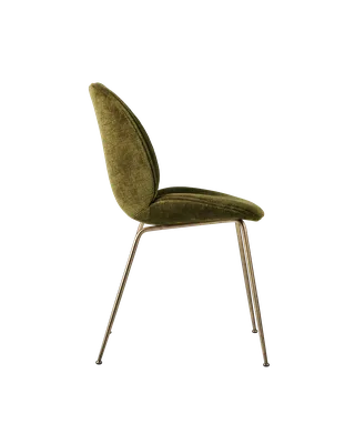 Beetle Dining Chair, Fully Upholstered van GUBI in Mumble, Glamour Group (40, Standard), Conic base, Antique Brass – productfoto 2 van 5