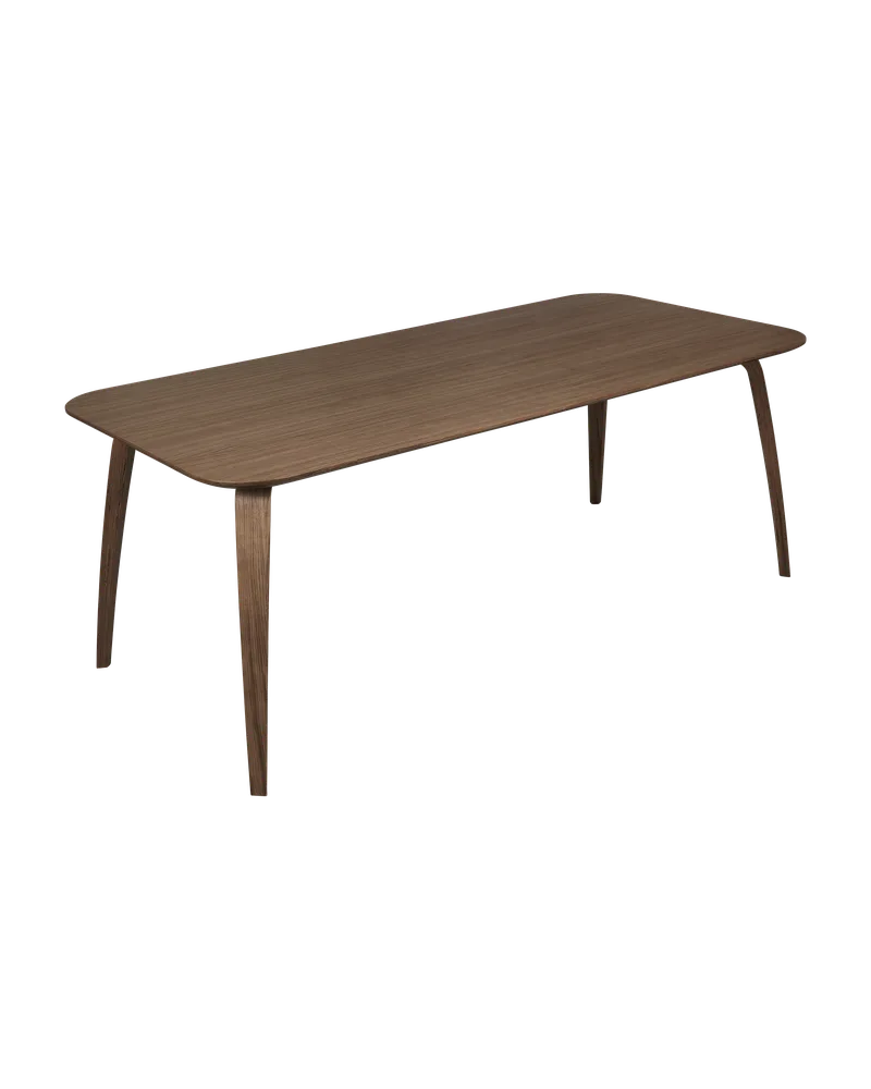GUBI Dining Table, Rectangular von GUBI in American Walnut Semi Matt Lacquered, American Walnut Semi Matt Lacquered, 100 × 200 cm – Produktfoto