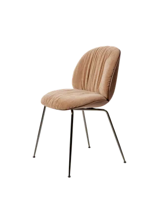 Beetle Soft Dining Chair, Front Upholstered by GUBI in Belsuede Special FR, Dedar (132, Standard), American Walnut Semi Matt Lacquered, Black Chrome – product photo 7 of 7