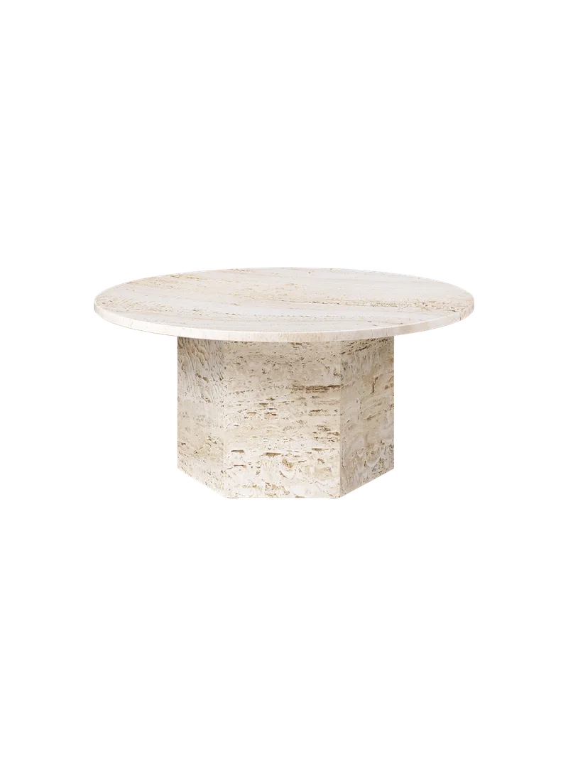 Epic Coffee Table, Round van GUBI in Neutral White, Neutral White, Ø80 cm – productfoto