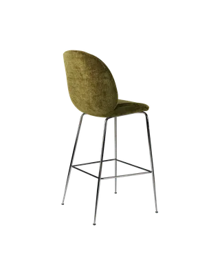 Beetle Bar Chair, Fully Upholstered von GUBI in Mumble, Glamour Group (40, Standard), Black Chrome, Conic base – Produktfoto 2 von 4