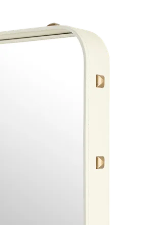 Adnet Wall Mirror, Rectangular by GUBI in Cream Leather, 70 × 180 cm – product photo 3 of 4
