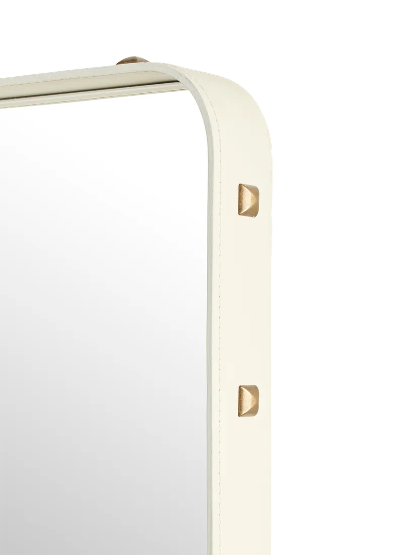 Adnet Wall Mirror, Rectangular by GUBI in Cream Leather, 70 × 180 cm – product photo 3 of 4