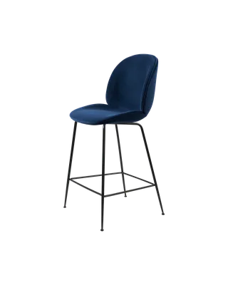 Beetle Counter Chair, Fully Upholstered de GUBI en Conic base, Matt Black, Sunday, Dedar (003, Standard) – photo du produit 4 sur 4