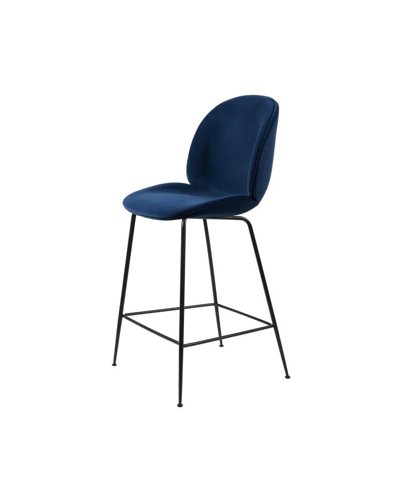 Beetle Counter Chair, Fully Upholstered de GUBI en Conic base, Matt Black, Sunday, Dedar (003, Standard) – photo du produit 4 sur 4