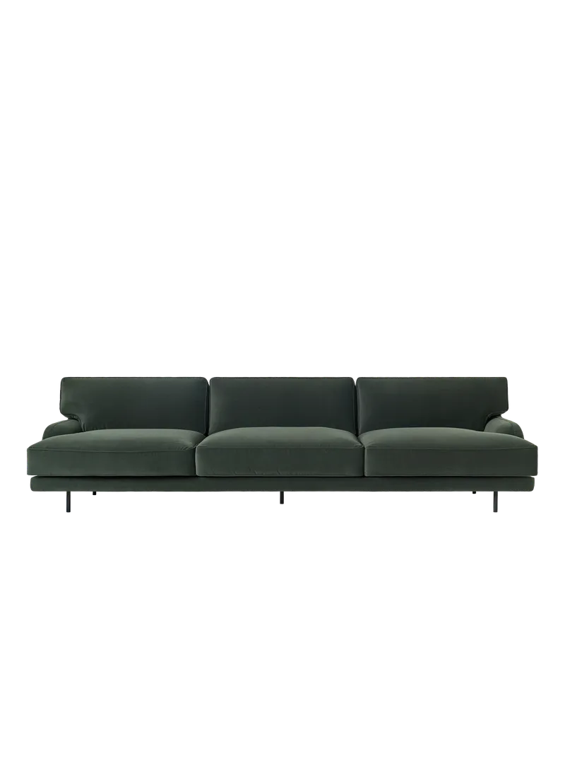 Flaneur Sofa by GUBI in Asator, Kvadrat (0984, Standard), 3 seater, Matt Black – product photo