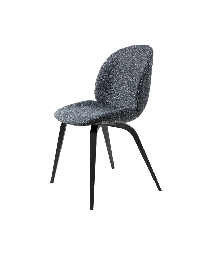 Beetle Dining Chair, Fully Upholstered van GUBI in Around Bouclé, Dedar (023, Standard), Wood base, Black Stained Beech – productfoto 5 van 5