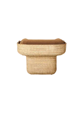 Basket Lounge Chair by GUBI in Belsuede Special FR, Dedar (003, Standard), Rattan – product photo 3 of 5