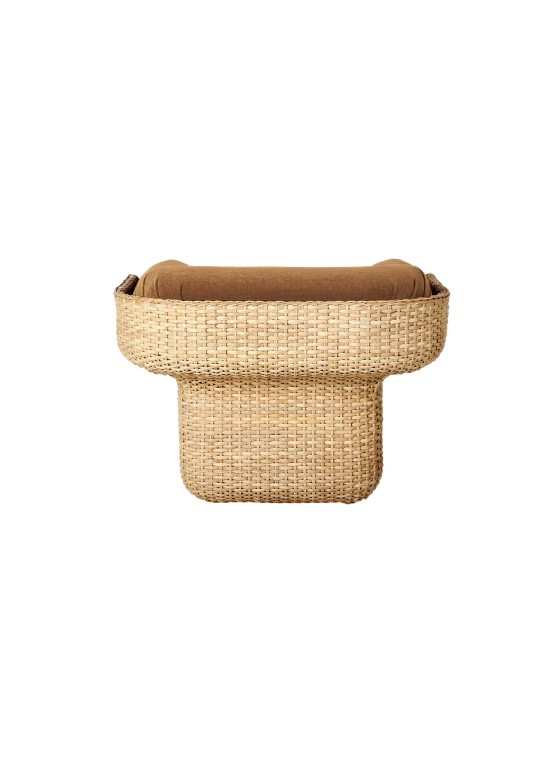 Basket Lounge Chair by GUBI in Belsuede Special FR, Dedar (003, Standard), Rattan – product photo 3 of 5
