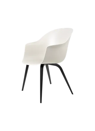 Bat Dining Chair, Un-Upholstered by GUBI in Alabaster White, Black Stained Beech Semi Matt Lacquered, Wood base – product photo 3 of 3