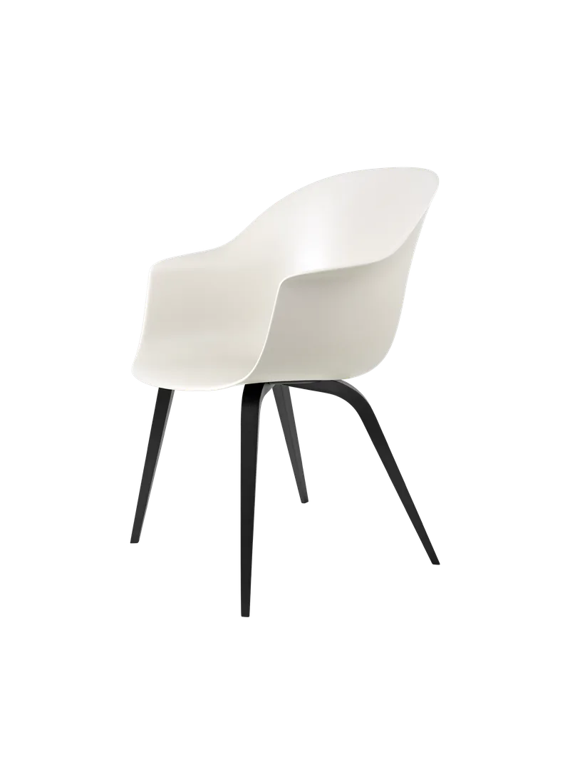 Bat Dining Chair, Un-Upholstered by GUBI in Alabaster White, Black Stained Beech Semi Matt Lacquered, Wood base – product photo 3 of 3