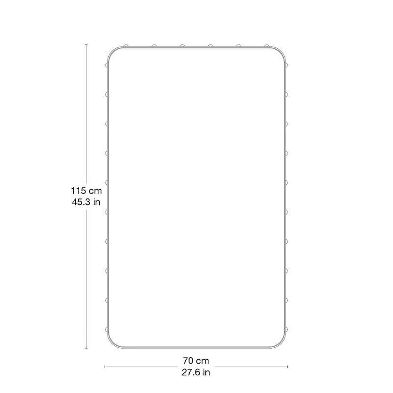 Adnet Wall Mirror, Rectangular van GUBI in Tan Leather, 70 × 115 cm – productfoto 1 van 2