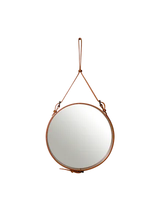 Adnet Wall Mirror, Circular by GUBI in Tan Leather, Ø58 cm – product photo 3 of 3