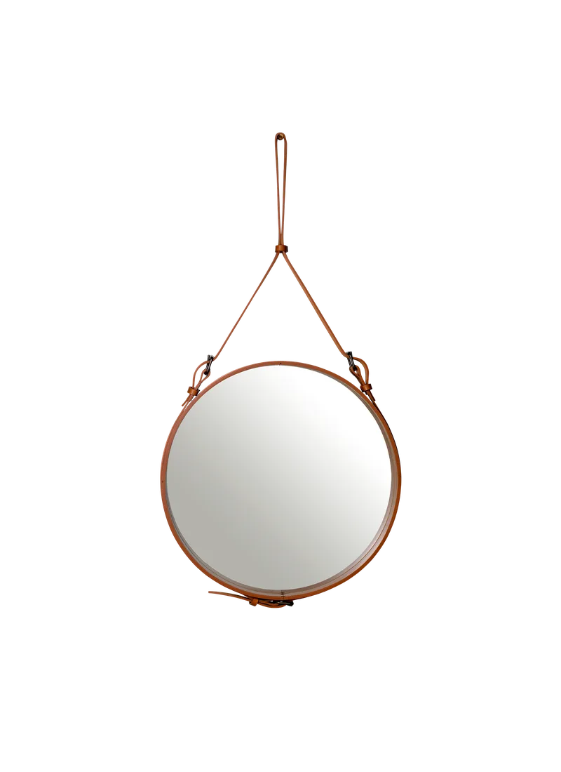 Adnet Wall Mirror, Circular by GUBI in Tan Leather, Ø58 cm – product photo 3 of 3