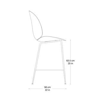 Beetle Counter Chair, Un-Upholstered von GUBI in Black, Antique Brass, Conic base – Produktfoto 2 von 3