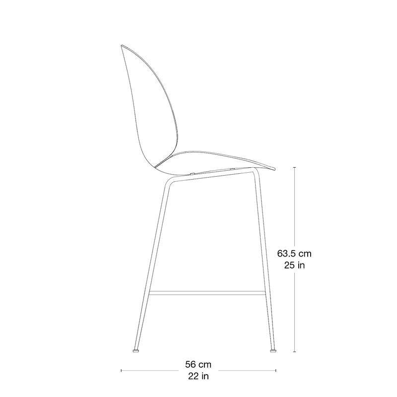 Beetle Counter Chair, Un-Upholstered von GUBI in Black, Antique Brass, Conic base – Produktfoto 2 von 3
