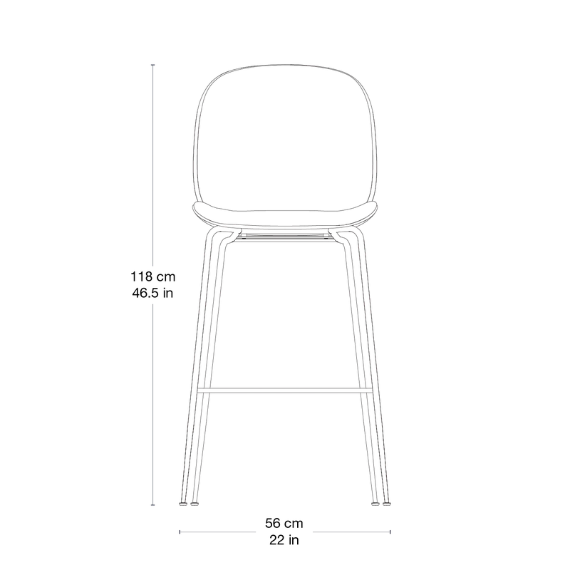 Beetle Bar Chair, Fully Upholstered von GUBI in Remix 3, Kvadrat (123, Standard), Black Chrome, Conic base – Produktfoto 1 von 4