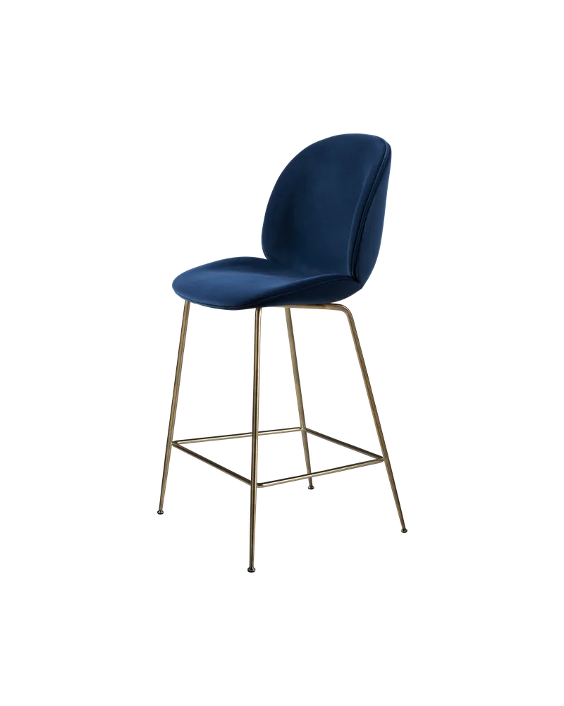 Beetle Counter Chair, Fully Upholstered by GUBI in Conic base, Antique Brass, Sunday, Dedar (003, Standard) – product photo 2 of 2